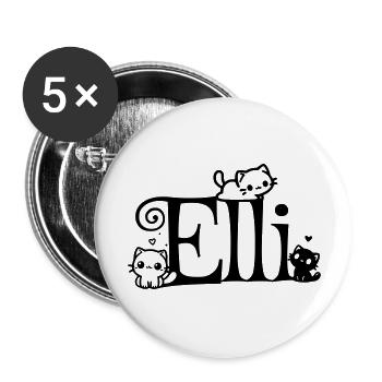 Elli surname First name Kitten name - Buttons large 2.2''/56 mm (5-pack) - white - Front