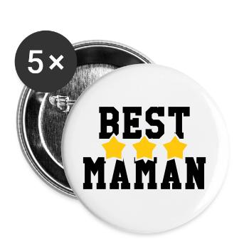 Best Mom - Mother's Day - Buttons large 2.2''/56 mm (5-pack) - white - Front