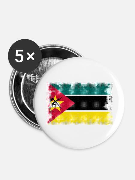 Mosambik Mosambik - Buttons groß 56 mm (5er Pack) - Weiß