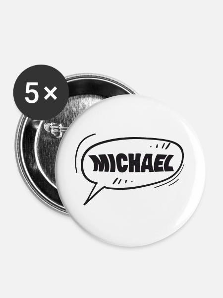 Geschenk für Michael - Buttons groß 56 mm (5er Pack) - Weiß