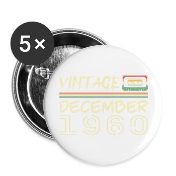 1960 Dezember 1960 Jubiläum Dezember 1960 - Buttons groß 56 mm (5er Pack) - Weiß - Vorne