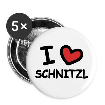 I Love Schnitzl - Buttons large 2.2''/56 mm (5-pack) - white - Front