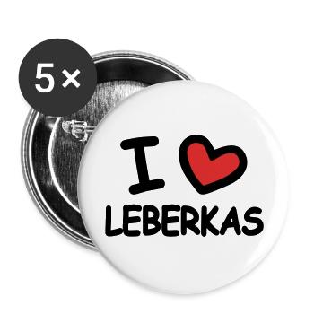 I Love Leberkas - Buttons large 2.2''/56 mm (5-pack) - white - Front