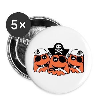 3 Pirate Fantômes Fantômes Drôle Mal Halloween - Lot de 5 grands badges (56 mm) - blanc - Devant