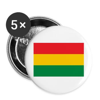 Flag of the Reggae Rasta Jah Rastafari Roots - Buttons groß 56 mm (5er Pack) - Weiß - Vorne