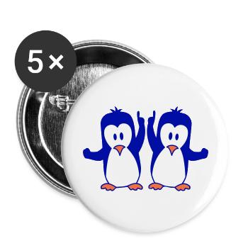 Meilleur Pingouins Amis Couple Deux Oiseaux de fête Équipe - Lot de 5 grands badges (56 mm) - blanc - Devant