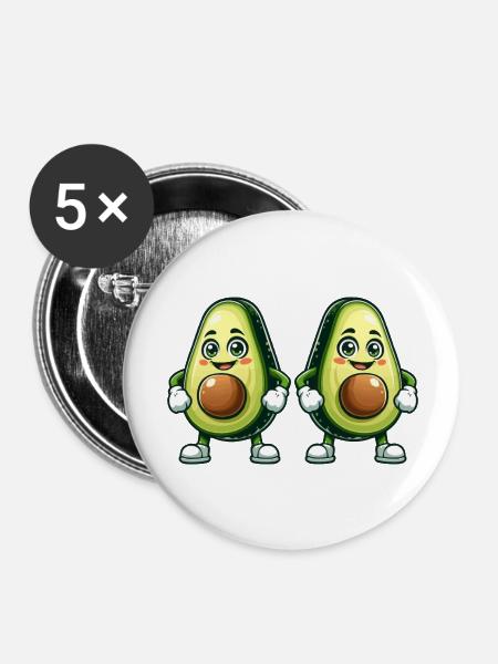 avocado 2 - Buttons groß 56 mm (5er Pack) - Weiß