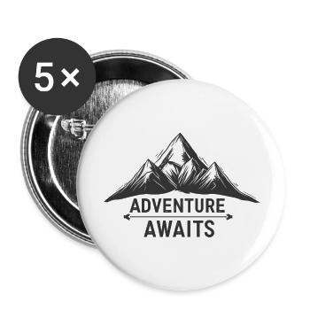 Hiker, adventurer, nature excursion - Buttons large 2.2''/56 mm (5-pack) - white - Front
