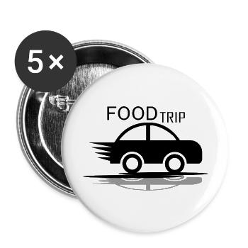 Food Trip - Buttons large 2.2''/56 mm (5-pack) - white - Front