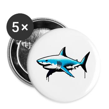 Hai - Buttons groß 56 mm (5er Pack) - Weiß - Vorne