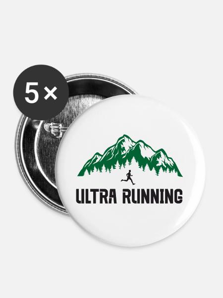 Ultra-Laufen - Buttons groß 56 mm (5er Pack) - Weiß