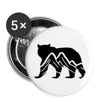 Bear Mountains - Buttons large 2.2''/56 mm (5-pack) - white - Front