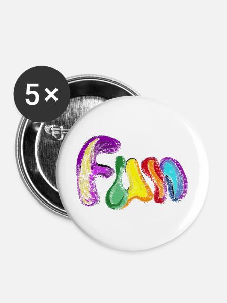 FUN - Buttons groß 56 mm (5er Pack) - Weiß