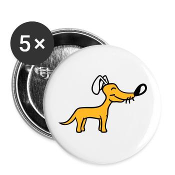 Dog Big Nose Cute Happy Pet Funny Cool - Buttons large 2.2''/56 mm (5-pack) - white - Front