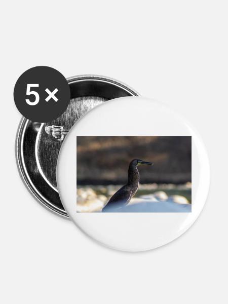 Der Reiher - Buttons groß 56 mm (5er Pack) - Weiß