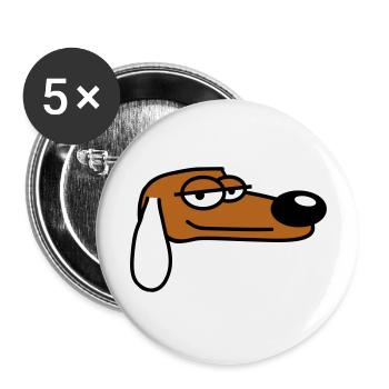Hund Guckt Cool Entspannter Blick Kerl Chill Dude - Buttons groß 56 mm (5er Pack) - Weiß - Vorne