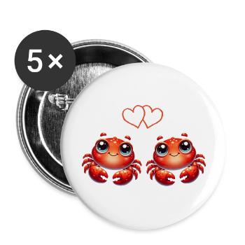 Krabbe Amour comique - Lot de 5 grands badges (56 mm) - blanc - Devant