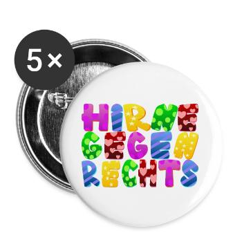 AfD stoppen gegen rechts Demokratie Vielfalt links - Buttons groß 56 mm (5er Pack) - Weiß - Vorne