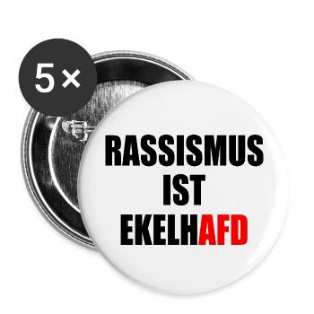 rassismus ist ekelhafd - Buttons groß 56 mm (5er Pack) - Weiß - Vorne