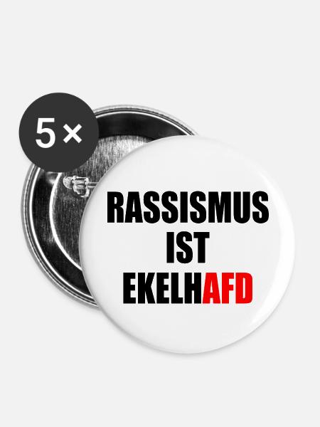 rassismus ist ekelhafd - Buttons groß 56 mm (5er Pack) - Weiß