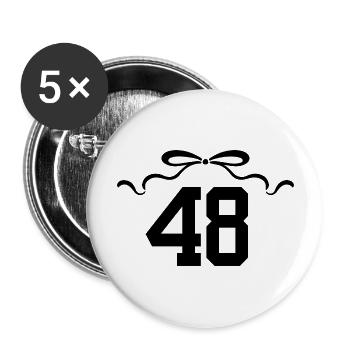 Nummer 48 Knoten - 48. Jahrestag - Buttons groß 56 mm (5er Pack) - Weiß - Vorne