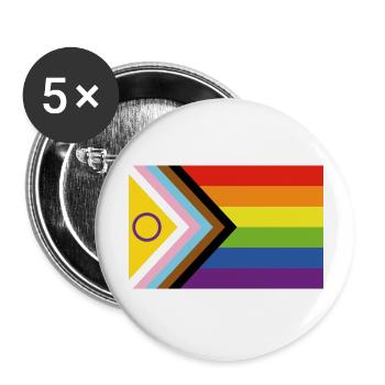 Pride Flag - Rainbow Flag - Buttons large 2.2''/56 mm (5-pack) - white - Front