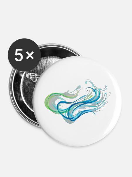 Elemente - Buttons groß 56 mm (5er Pack) - Weiß