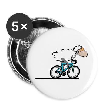 Rennrad Radfahren - Buttons groß 56 mm (5er Pack) - Weiß - Vorne