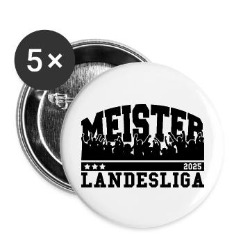 Meister Landesliga 2025 Aufstieg Fußball Handball - Buttons groß 56 mm (5er Pack) - Weiß - Vorne