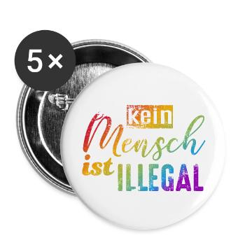 Personne n’est illégal - FCK NZS - Lot de 5 grands badges (56 mm) - blanc - Devant