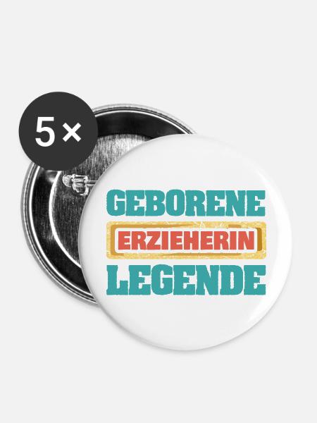 Erzieherin als Beruf - Buttons groß 56 mm (5er Pack) - Weiß