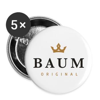Baum Original Familienlogo - Buttons groß 56 mm (5er Pack) - Weiß - Vorne
