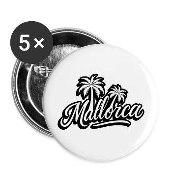 Mallorca Palmen - Buttons groß 56 mm (5er Pack) - Weiß - Vorne