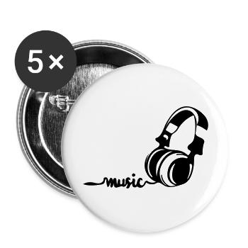 musique - Lot de 5 grands badges (56 mm) - blanc - Devant