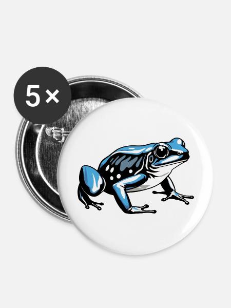 Frosch - Cute Amphibian Design - Buttons groß 56 mm (5er Pack) - Weiß