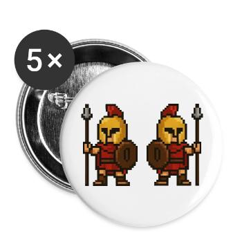 Spartan Pixel 2 - Lot de 5 grands badges (56 mm) - blanc - Devant