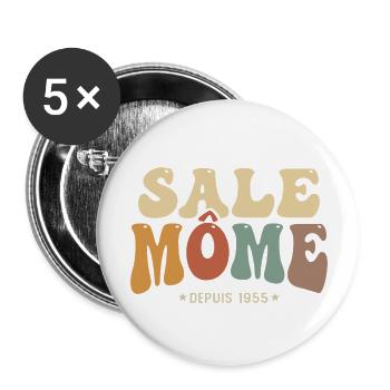 1955 cadeau anniversaire Homme sale môme 70 ans - Lot de 5 grands badges (56 mm) - blanc - Devant
