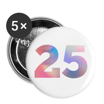 Colorful Number 25 - Buttons large 2.2''/56 mm (5-pack) - white - Front
