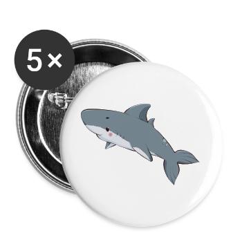 Shark - Buttons large 2.2''/56 mm (5-pack) - white - Front