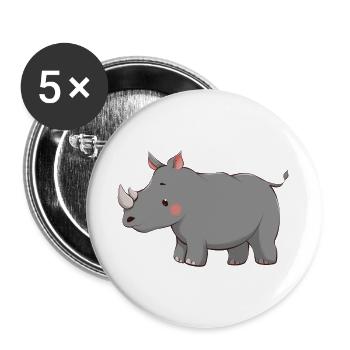 Rhinoceros - Buttons large 2.2''/56 mm (5-pack) - white - Front