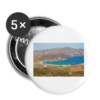 Paralia Ftelias Beach Mykonos Island South Aegean - Buttons large 2.2''/56 mm (5-pack) - white - Front