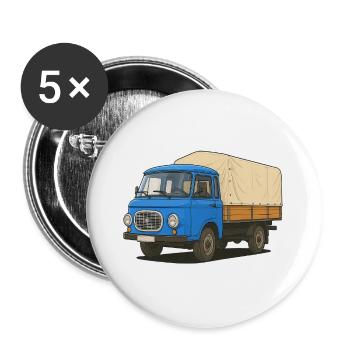 Plateau Est - Lot de 5 grands badges (56 mm) - blanc - Devant