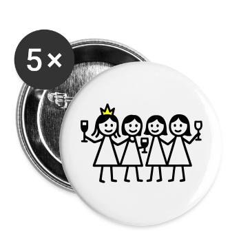 Hen Birthday - Buttons large 2.2''/56 mm (5-pack) - white - Front
