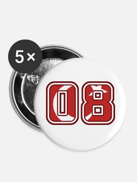 Artvin - Buttons groß 56 mm (5er Pack) - Weiß