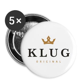 Klug Original Familienlogo - Buttons groß 56 mm (5er Pack) - Weiß - Vorne