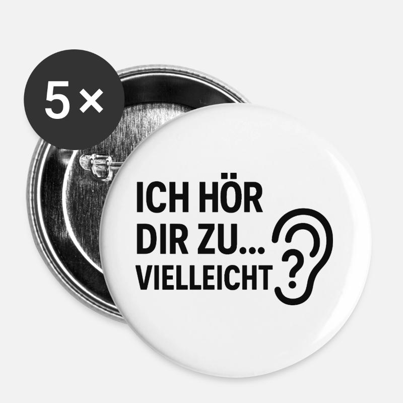 I'm listening to you... Maybe? - Buttons large 2.2''/56 mm (5-pack) - white