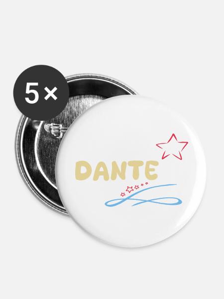 Geschenk Dante - Buttons groß 56 mm (5er Pack) - Weiß