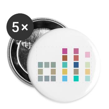 Colorful OLLI - One Life. Live It. Cube Design - Buttons large 2.2''/56 mm (5-pack) - white - Front