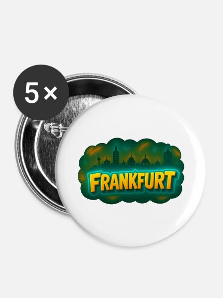 Frankfurt - Buttons groß 56 mm (5er Pack) - Weiß