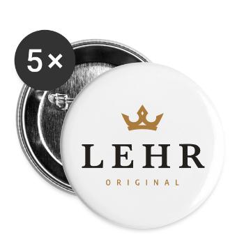 Lehr Original Familienlogo - Buttons groß 56 mm (5er Pack) - Weiß - Vorne